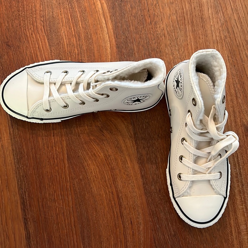 Converse high top lined leather